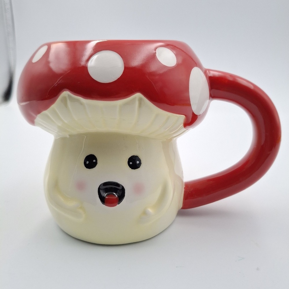 Earthbound Trading‎ Co Mushroom Mug Toadstool Ceramic Figural Cup 16oz 4.5"